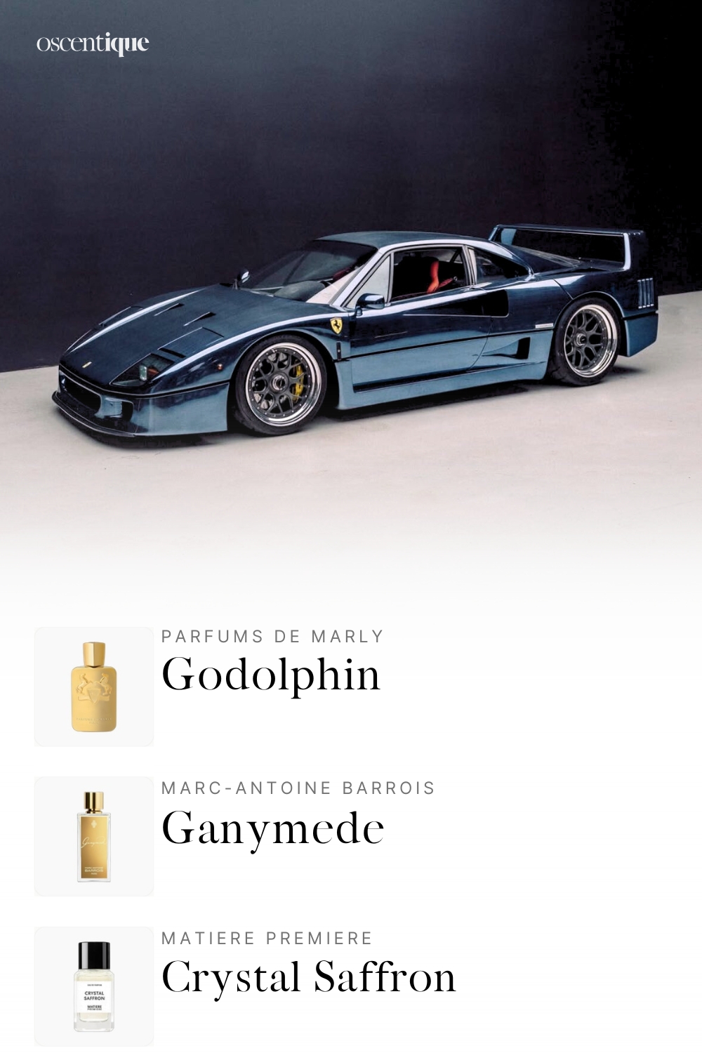 Sleek blue Ferrari supercar in minimal studio with chrome wheels, dark background, and red interior hint.